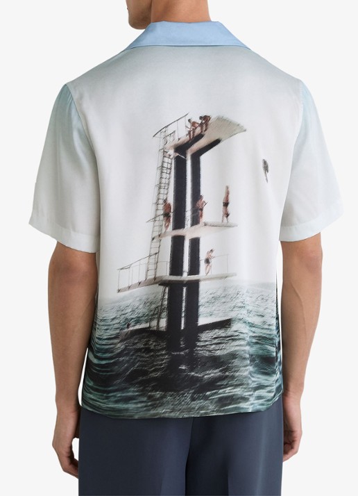 Reiss Regular fit overhemd met print - achterkant 3 lichtblauw