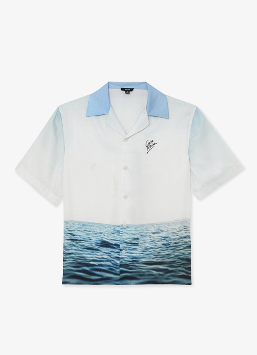 Reiss Regular fit overhemd met print - voorkant lichtblauw