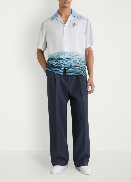 Reiss Regular fit overhemd met print - voorkant 2 lichtblauw