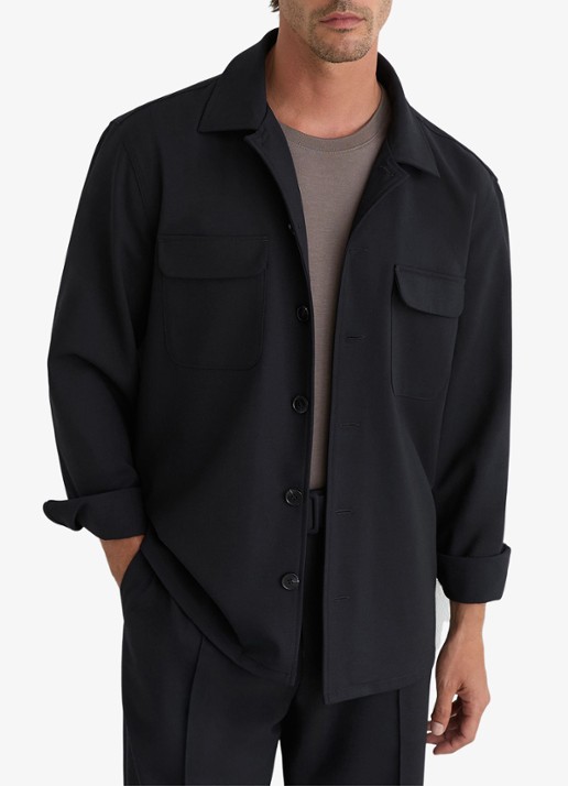 Reiss Regular fit overshirt met borstzak - detail 3 navy / blauw
