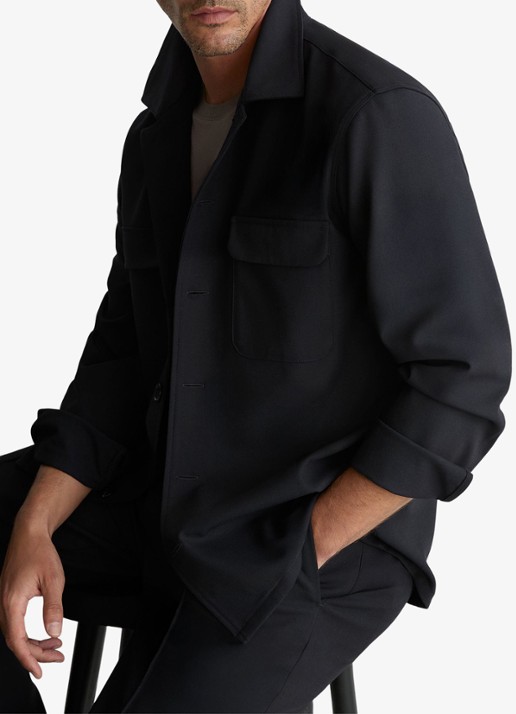 Reiss Regular fit overshirt met borstzak - detail 6 navy / blauw