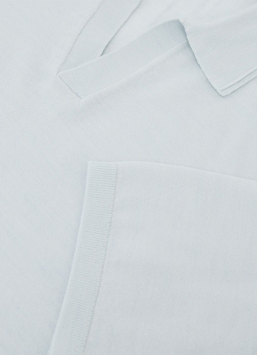 Reiss Regular fit polo met gemêleerd dessin - detail 6 aquatic blue / lichtblauw