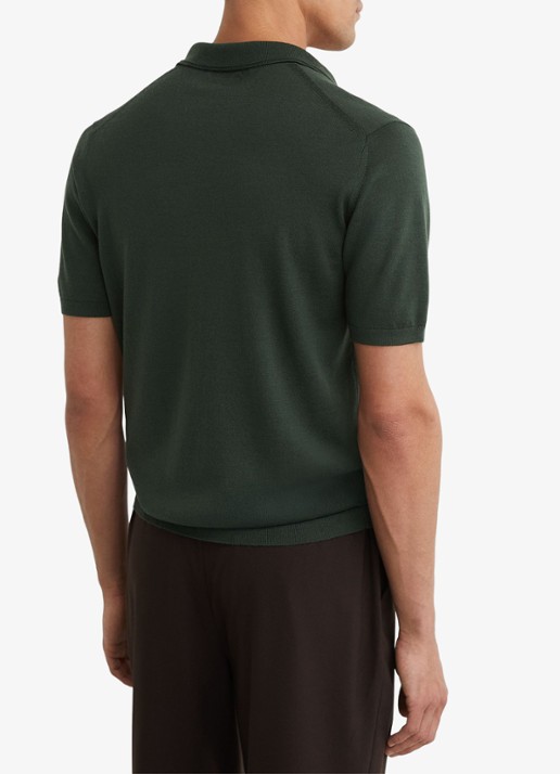 Reiss Regular fit polo met gemêleerd dessin - achterkant dark green / groen