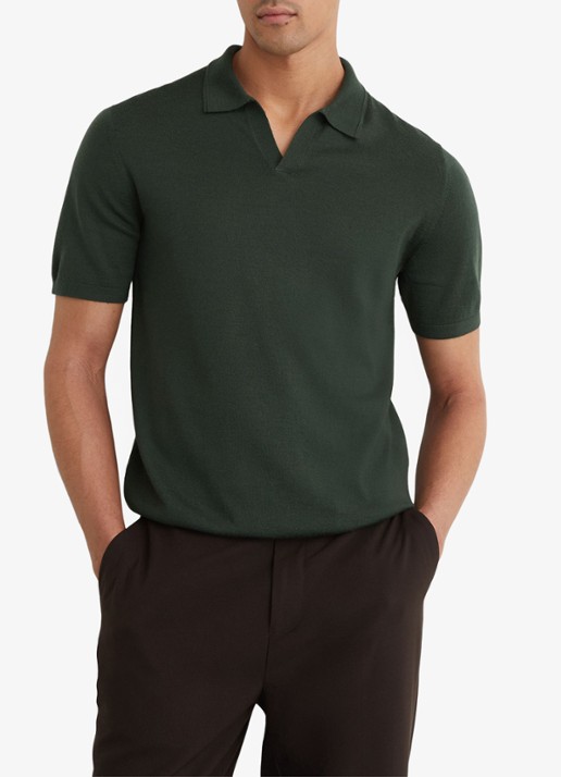 Reiss Regular fit polo met gemêleerd dessin - detail 4 dark green / groen
