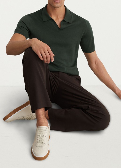 Reiss Regular fit polo met gemêleerd dessin - detail 6 dark green / groen