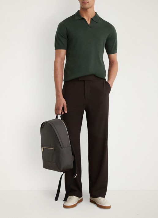 Reiss Regular fit polo met gemêleerd dessin - voorkant 3 dark green / groen