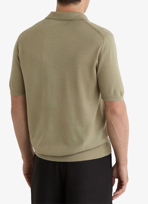Reiss Regular fit polo met gemêleerd dessin - achterkant soft olive green / groen
