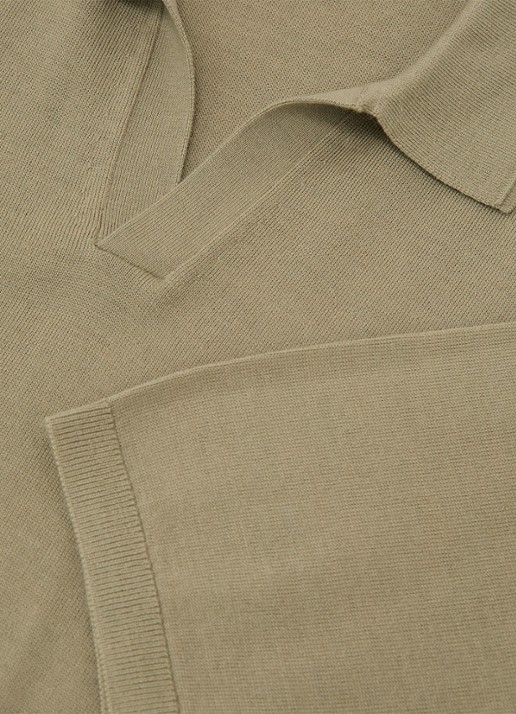 Reiss Regular fit polo met gemêleerd dessin - detail 4 soft olive green / groen