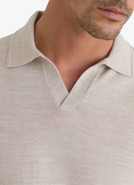 Reiss Regular fit polo met gemêleerd dessin - detail 5 beige