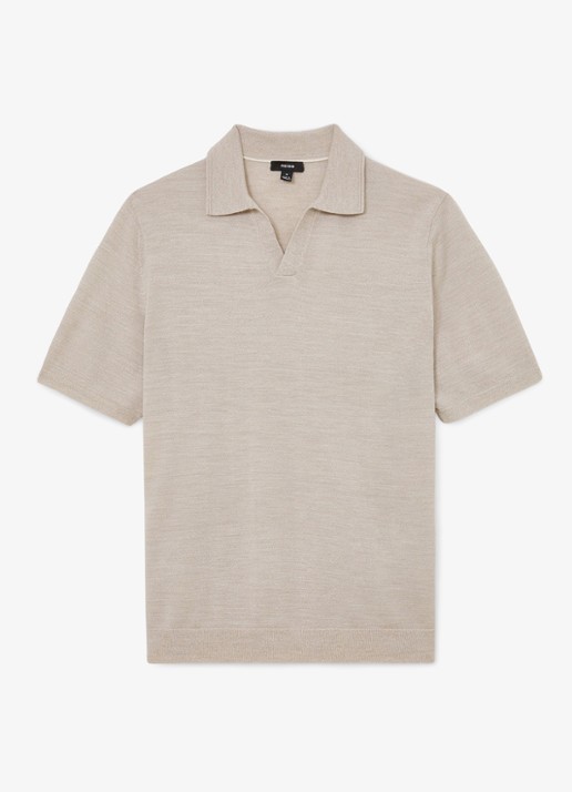 Reiss Regular fit polo met gemêleerd dessin - voorkant 2 beige