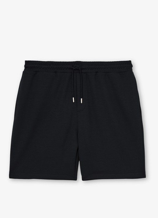 Reiss Reid straight fit korte broek met steekzakken - voorkant 2 donkerblauw