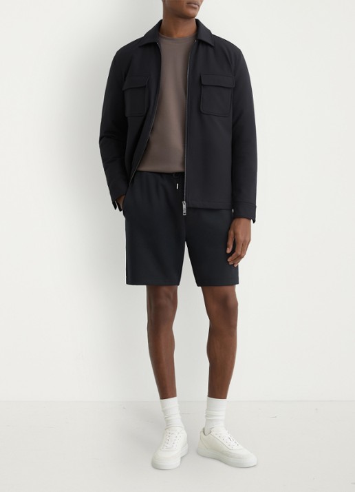 Reiss Reid straight fit korte broek met steekzakken - voorkant 3 donkerblauw