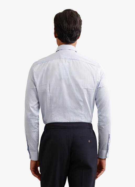 Reiss Remote regular fit overhemd met streepprint - achterkant 7 lichtblauw