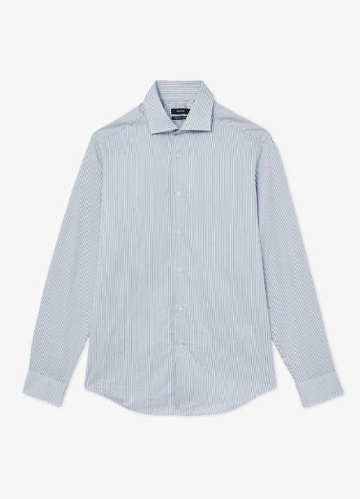 Reiss Remote regular fit overhemd met streepprint - voorkant lichtblauw