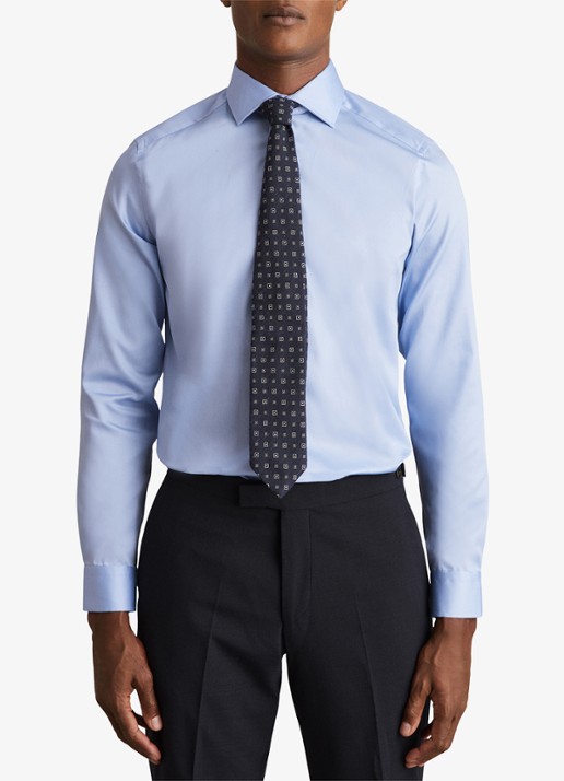 Reiss Remote slim fit overhemd met cut-away kraag - voorkant 2 lichtblauw