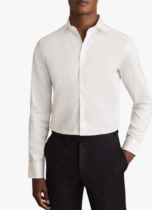 Reiss Remote slim fit overhemd met cut-away kraag