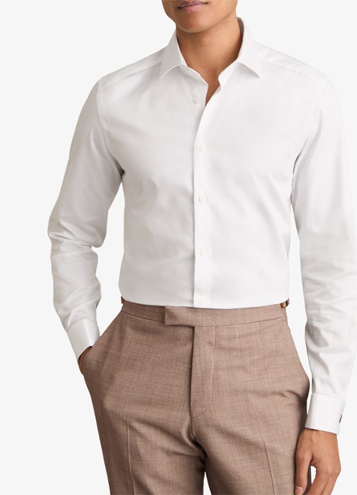 Reiss Remote slim fit overhemd met dubbele manchet