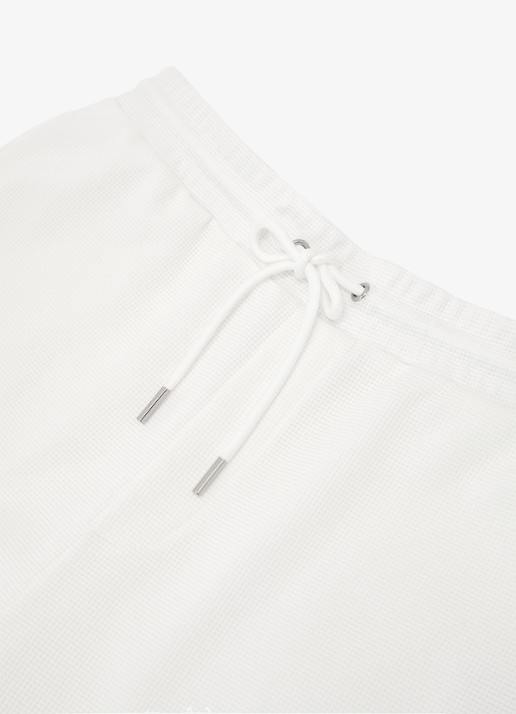 Reiss Renly straight fit korte joggingbroek met wafelstructuur - detail 6 white / wit