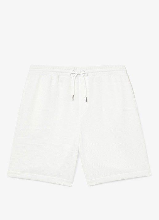 Reiss Renly straight fit korte joggingbroek met wafelstructuur - voorkant 2 white / wit