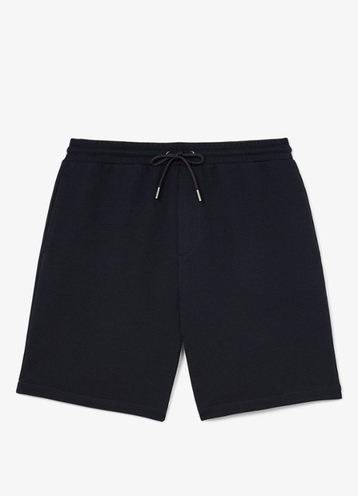 Reiss Renly straight fit korte joggingbroek met wafelstructuur - voorkant 5 navy / blauw