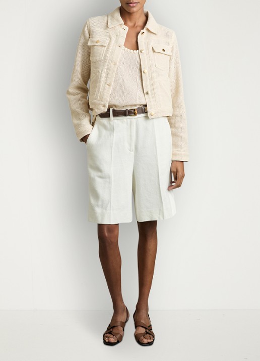Reiss Renzo jack met structuur - voorkant 3 creme