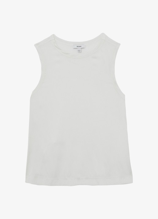 Reiss Rian top met ronde hals - voorkant 2 wit