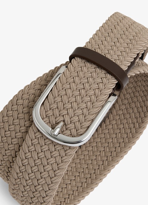 Reiss Riem met leren detail - detail 4 stone / beige