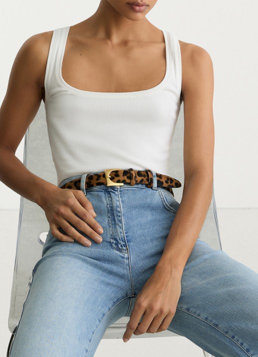 Reiss Riem met panterprint - voorkant 2 lichtbruin