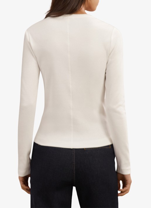 Reiss Rina ribgebreide long sleeve - achterkant wit