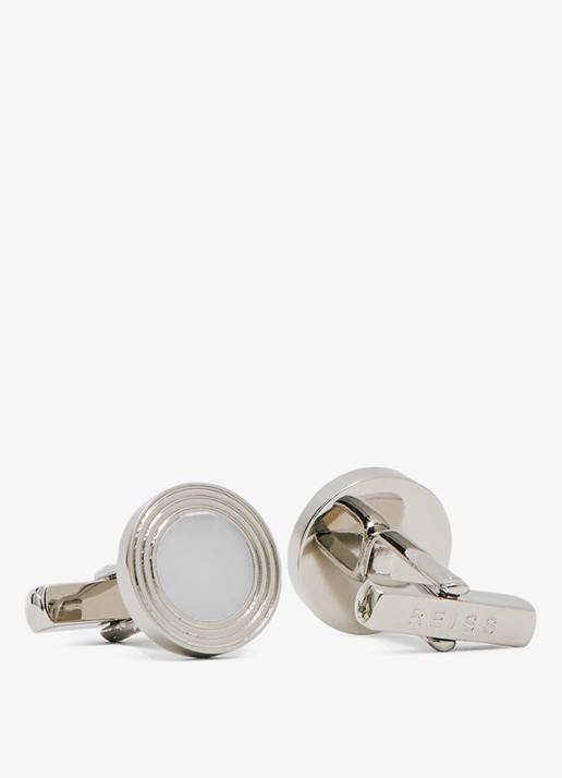 Reiss Ripley manchetknopen met logo - detail 3 zilver