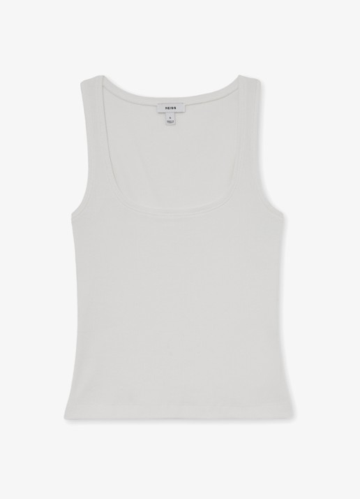 Reiss Riva tanktop met stretch - voorkant 5 wit