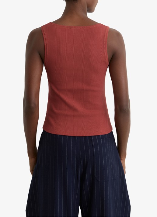 Reiss Riva tanktop met stretch - achterkant rood