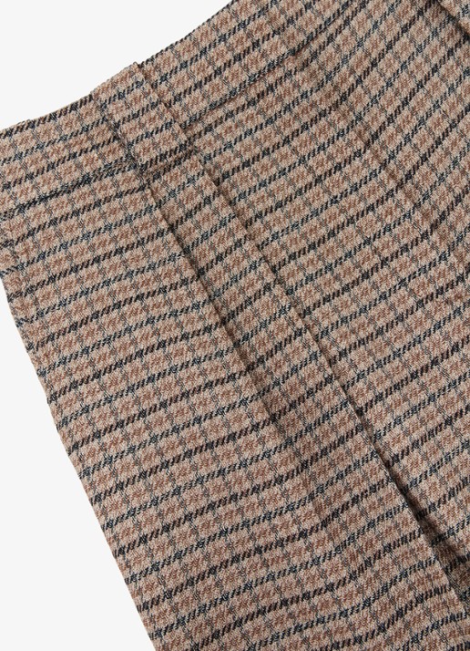 Reiss River wide leg pantalon met ruitdessin en steekzakken - detail 4 lichtbruin