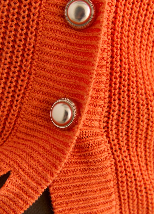Reiss Robin grofgebreid gilet van linnen - detail 2 orange