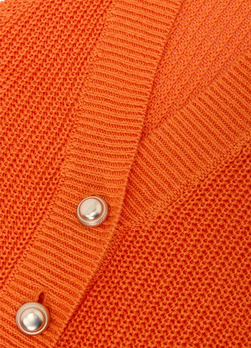Reiss Robin grofgebreid gilet van linnen - detail 4 orange