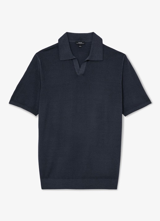 Reiss Rook regular fit polo met structuur - voorkant 5 navy / blauw