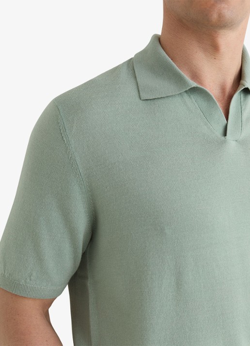 Reiss Rook regular fit polo met structuur - detail 3 soft sage green / lichtgroen