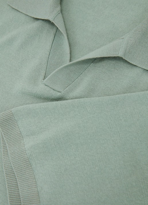 Reiss Rook regular fit polo met structuur - detail 4 soft sage green / lichtgroen