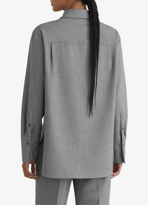 Reiss Rosaria blouse met afneembare stropdas - achterkant 3 donkergrijs