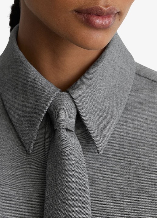 Reiss Rosaria blouse met afneembare stropdas - detail 6 donkergrijs