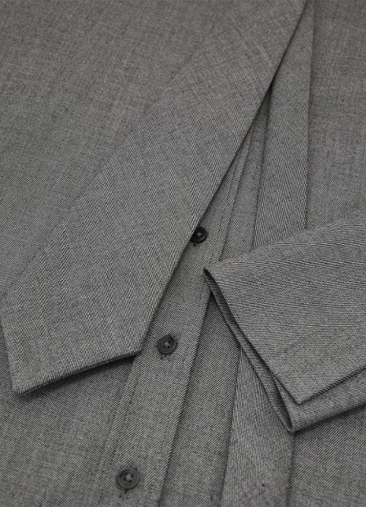 Reiss Rosaria blouse met afneembare stropdas - detail 7 donkergrijs