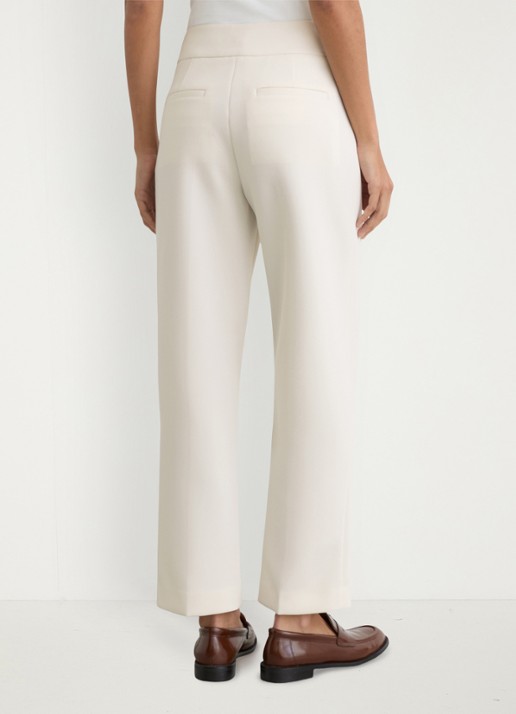 Reiss Rosemary high waist straight fit pantalon - achterkant creme