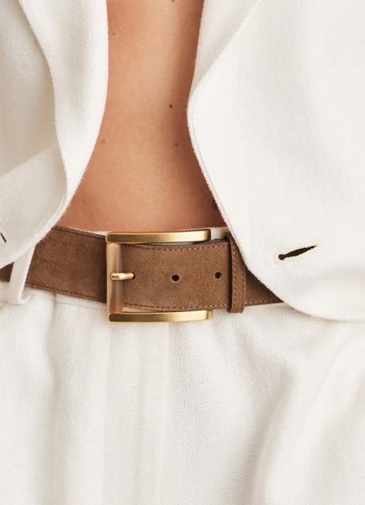 Reiss Rosie riem van suède - voorkant 4 bruin