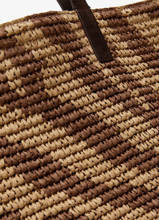 Reiss Rosie schoudertas van raffia - detail 6 natural / beige