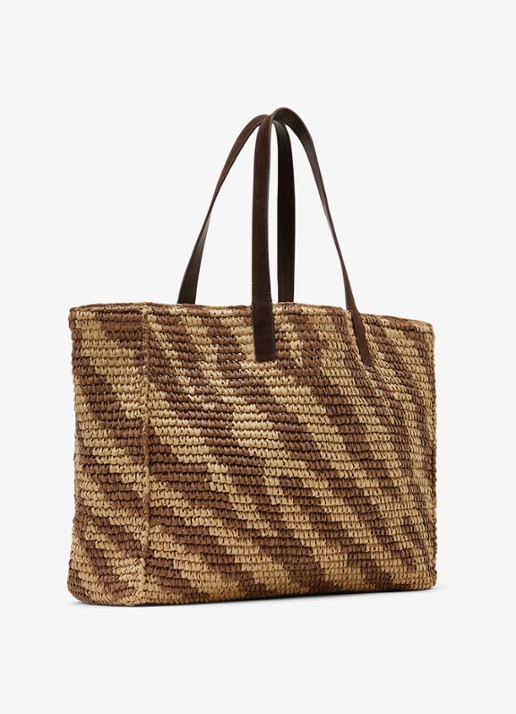 Reiss Rosie schoudertas van raffia - detail 5 natural/tan / beige