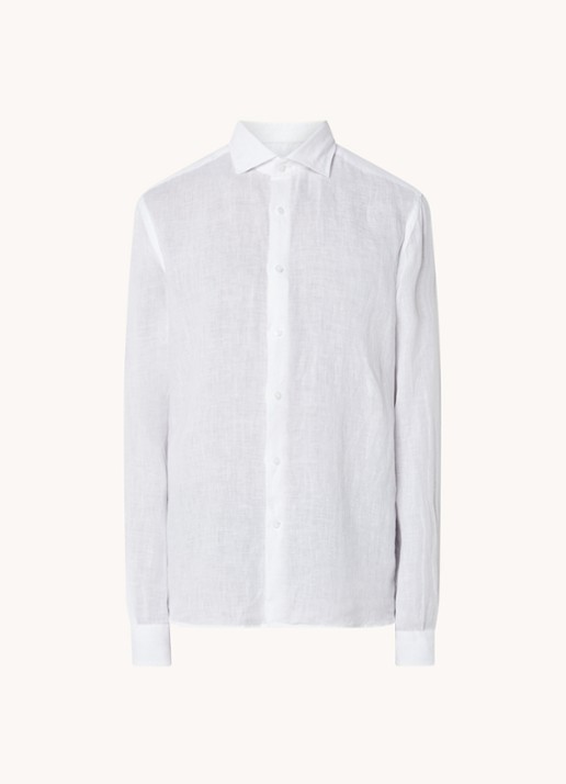 Reiss Ruban regular fit overhemd van linnen  - voorkant 3 wit