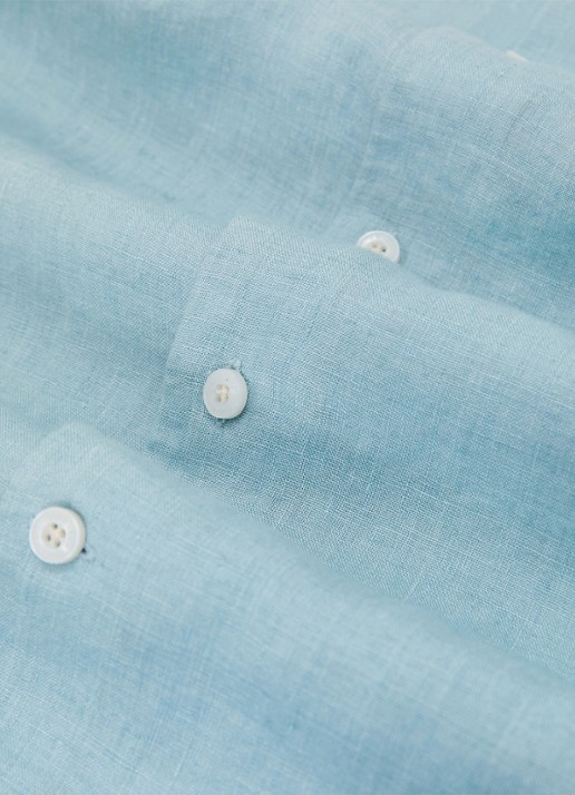 Reiss Ruban regular fit overhemd van linnen - detail 2 blauw