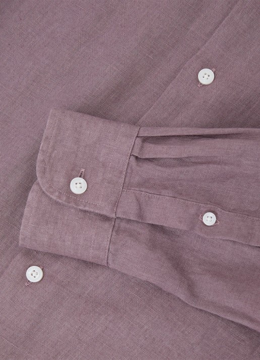 Reiss Ruban regular fit overhemd van linnen - detail 4 paars
