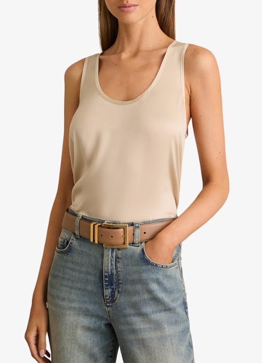 Reiss Ruby top van zijde - detail 6 naturel
