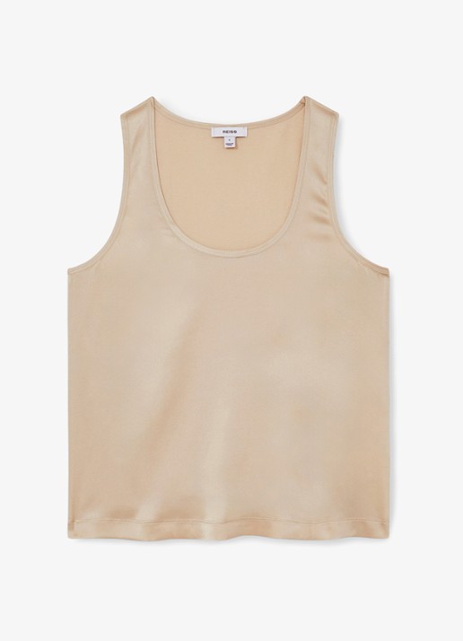 Reiss Ruby top van zijde - voorkant naturel